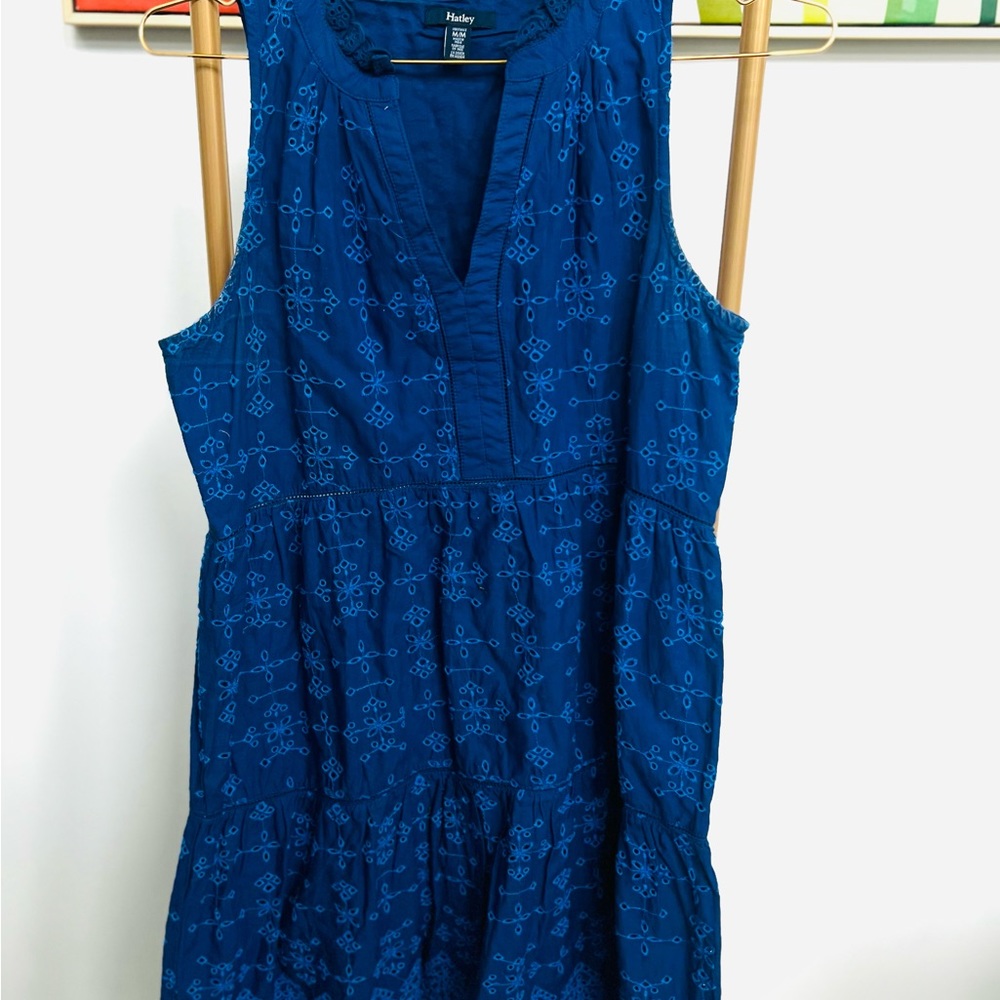 Hatley Blue V-Neck Sleeveless Midi Sundress